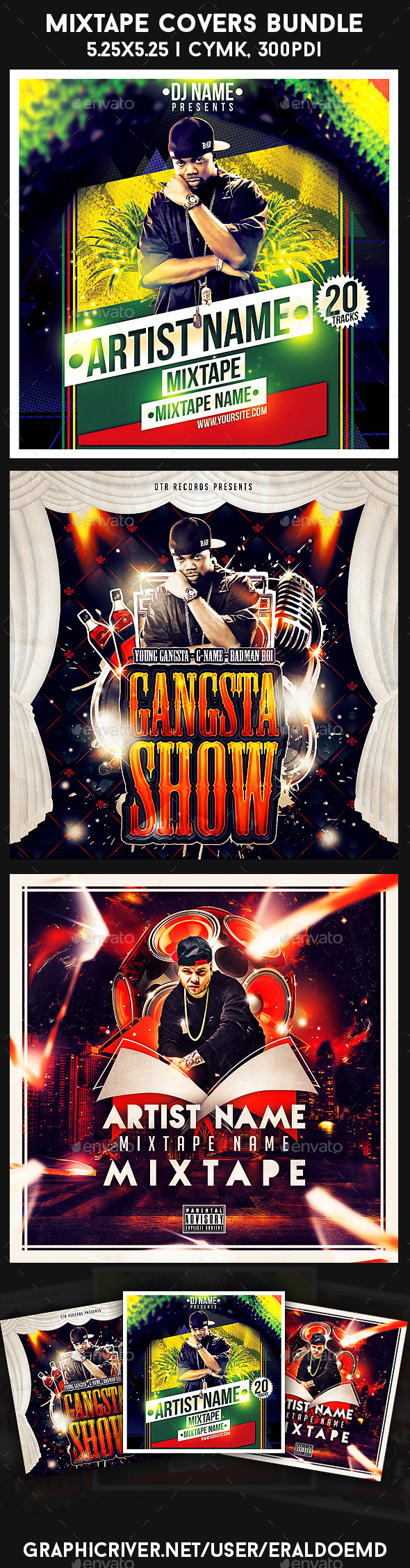 GraphicRiver CD Mixtape Covers Bundle 9856587 GraphicRiver CD Mixtape Covers Bundle 9856587