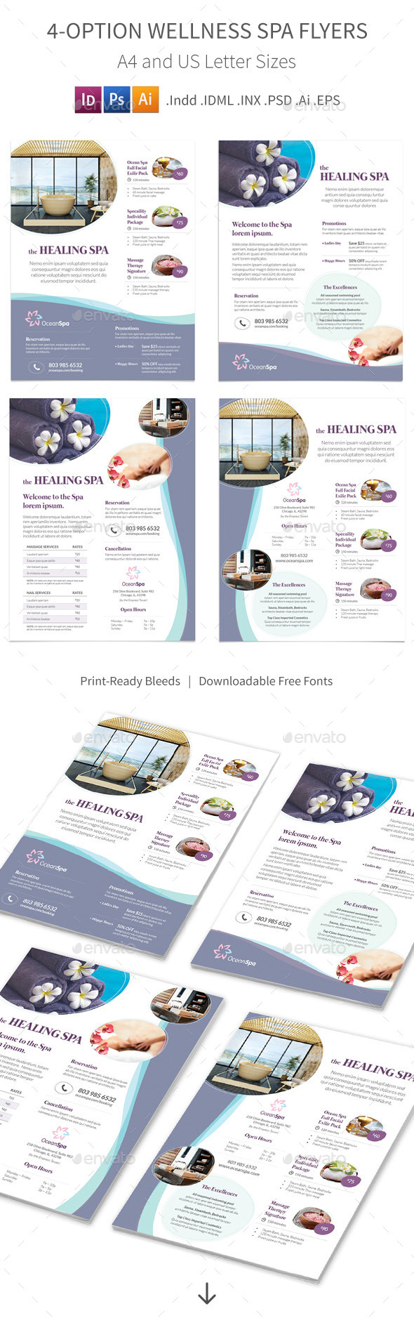 GraphicRiver Wellness Spa Flyers 4 Options 9857156 GraphicRiver Wellness Spa Flyers 4 Options 9857156