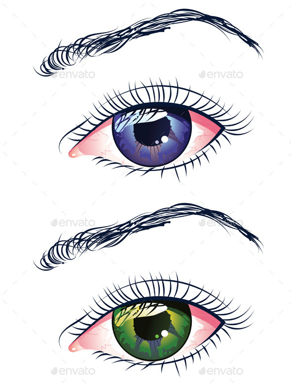 GraphicRiver Violet and Green Eyes 9857866 GraphicRiver Violet and Green Eyes 9857866