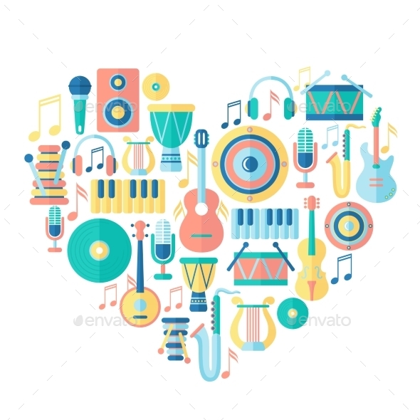 GraphicRiver Heart with Musical Instruments 9860895 GraphicRiver Heart with Musical Instruments 9860895