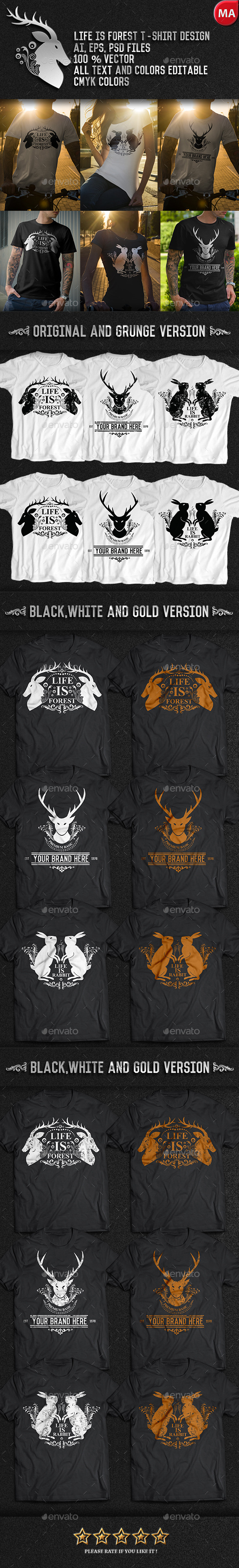 GraphicRiver Life Is Forest T-Shirt Design 9860902 GraphicRiver Life Is Forest T-Shirt Design 9860902