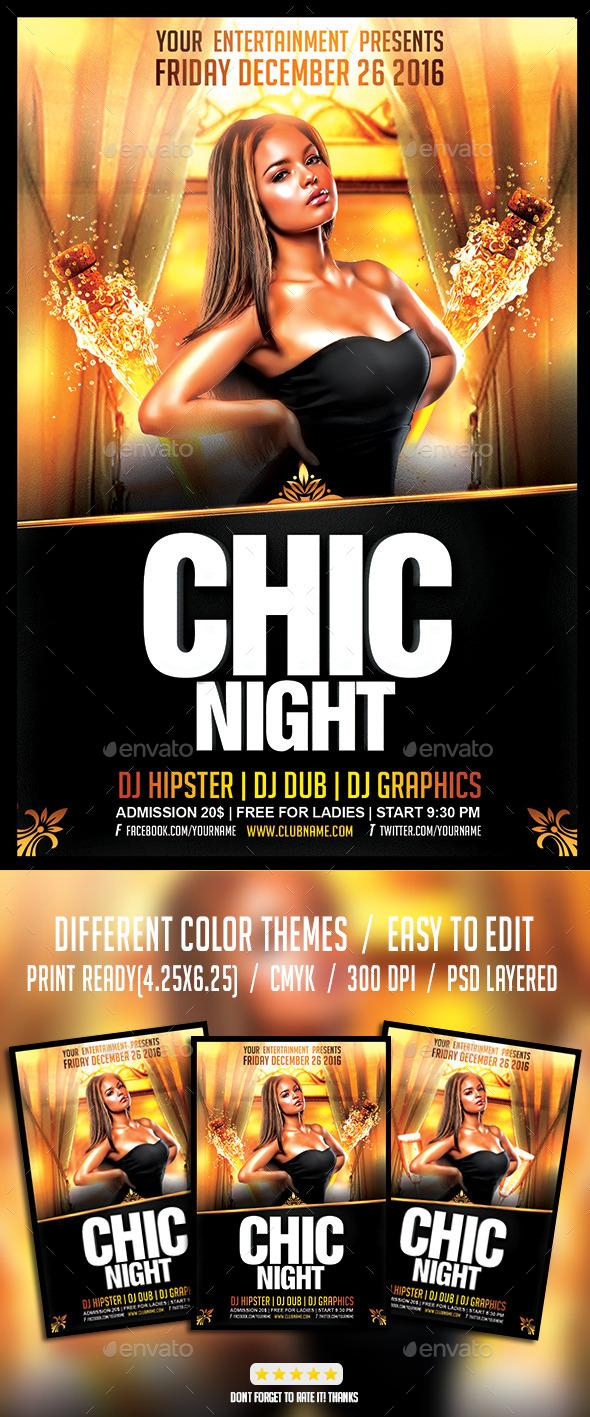 Chic Night Flyer PSD Template (Events)