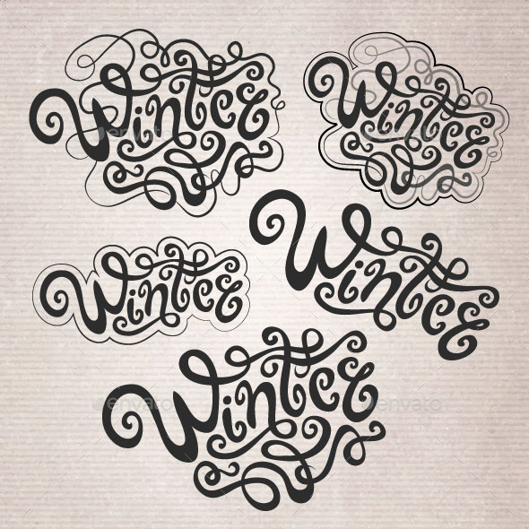 GraphicRiver Winter Hand Lettering Set 9861436 GraphicRiver Winter Hand Lettering Set 9861436