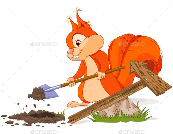 GraphicRiver Squirrel Sets a Sign 9861527 GraphicRiver Squirrel Sets a Sign 9861527