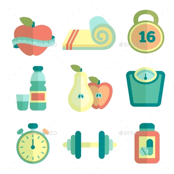 GraphicRiver Set of Fitness Icons 9861643 GraphicRiver Set of Fitness Icons 9861643
