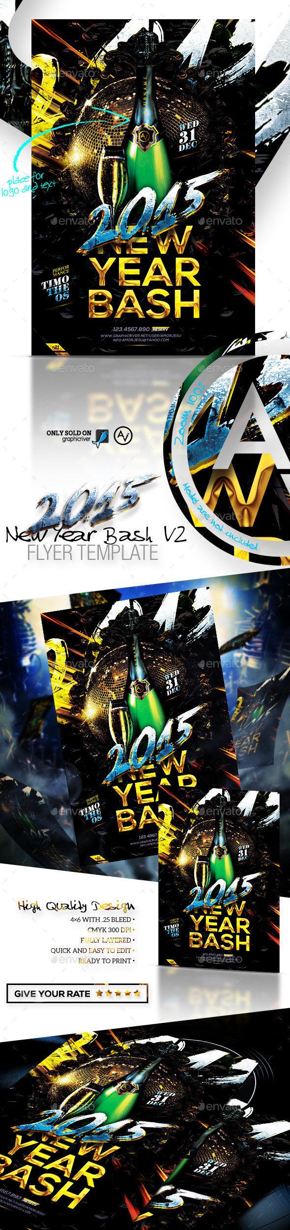 2015 New Year Bash Flyer Template v2 (Clubs & Parties)