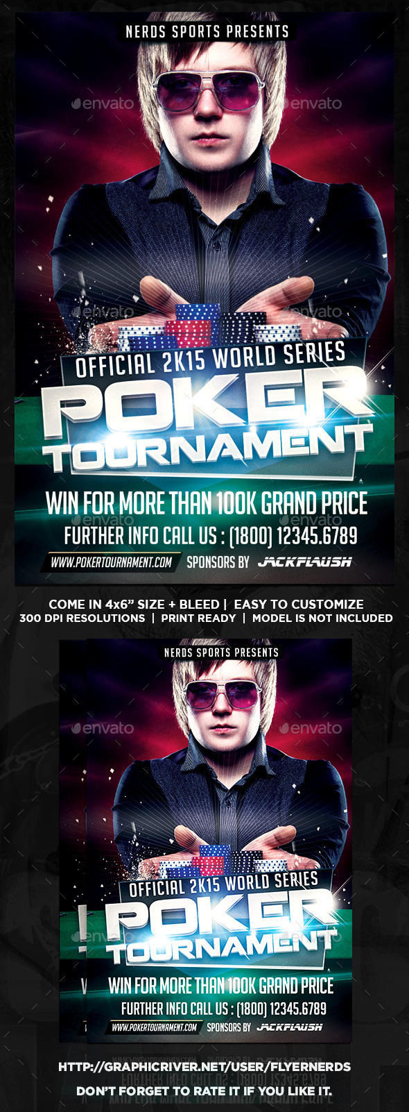 Poker 2K15 Tournament Sports Flyer (Sports)