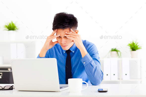 stressed businessman working in the office