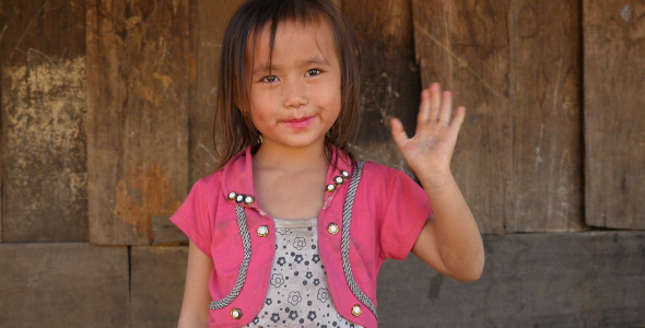 Poor Kid Hand Giving OK and Bye Bye Poor Kid Hand Giving OK and Bye Bye