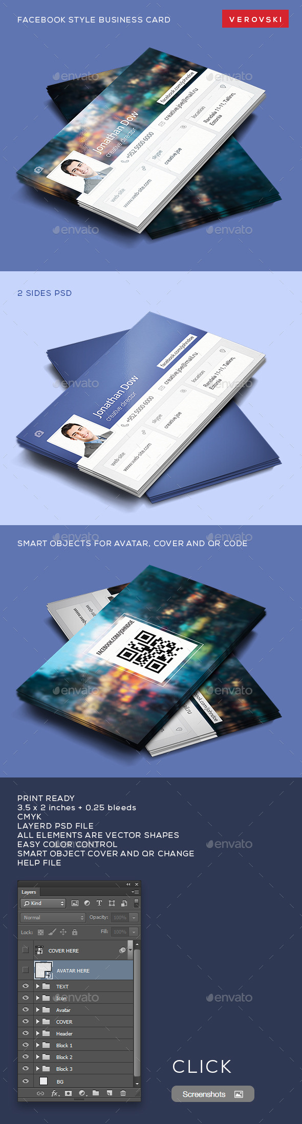 GraphicRiver Facebook Style Business Card 9497515 GraphicRiver Facebook Style Business Card 9497515