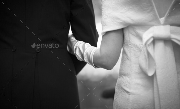 Bride and bridegroom in wedding marriage holding hands (Misc) Photo Download