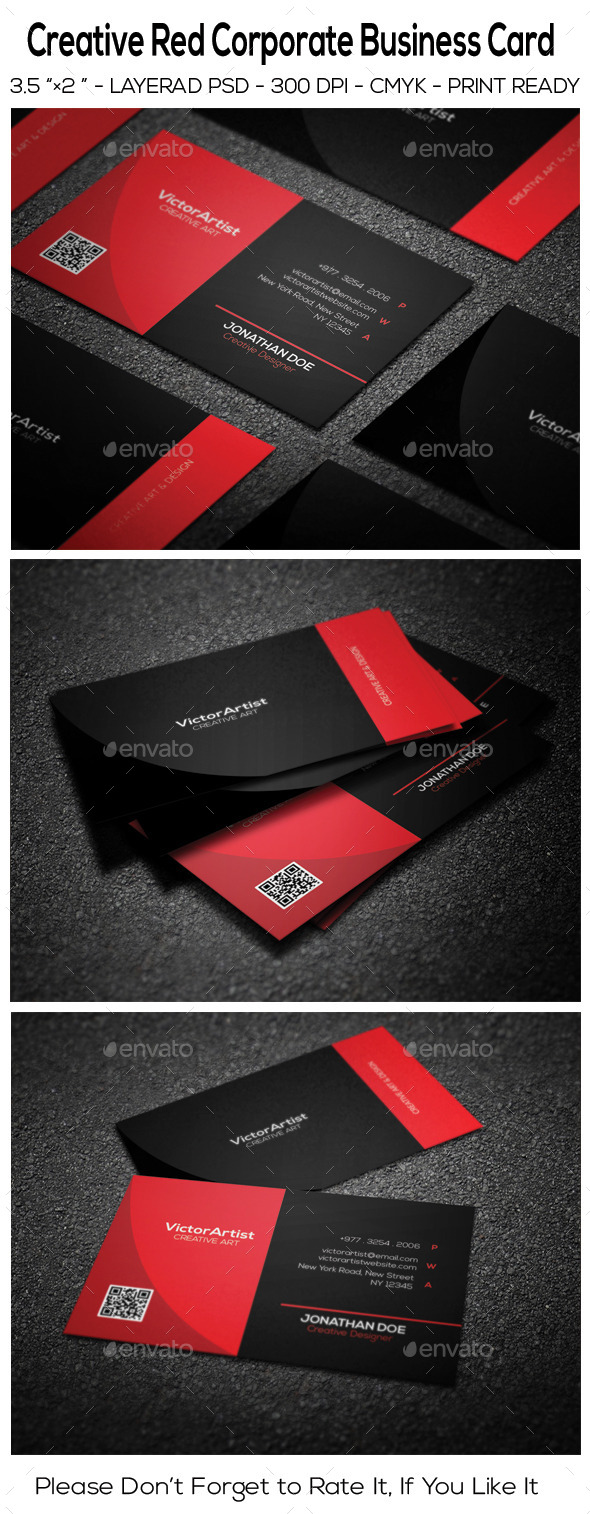 GraphicRiver Creative Red Corporate Business Card 9864008 GraphicRiver Creative Red Corporate Business Card 9864008