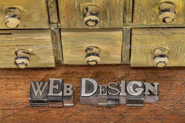 web design in metal type