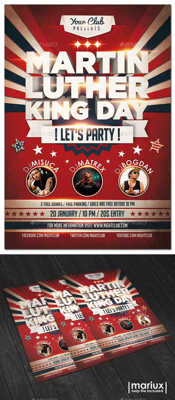 GraphicRiver MLK Day Party Flyer 9864061 GraphicRiver MLK Day Party Flyer 9864061