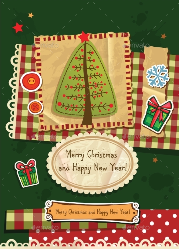 Scrapbook Christmas Greeting Card