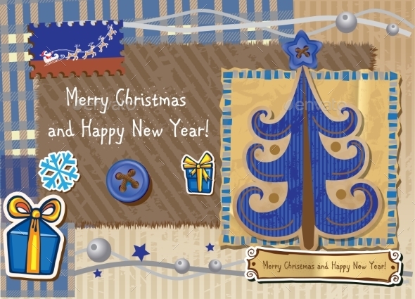 GraphicRiver Scrapbook Christmas Greeting Card 9864220 GraphicRiver Scrapbook Christmas Greeting Card 9864220