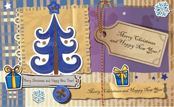 GraphicRiver Scrapbook Christmas Greeting Card 9864232 GraphicRiver Scrapbook Christmas Greeting Card 9864232