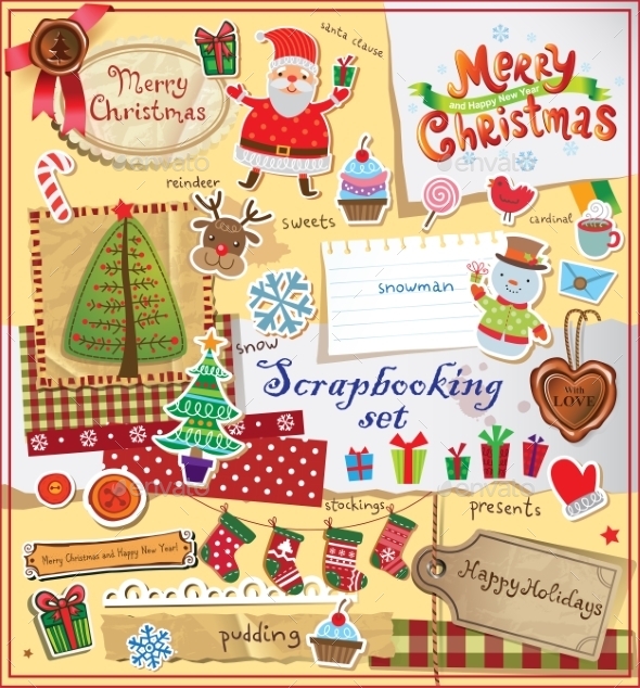 GraphicRiver Christmas Scrapbook Set 9864246 GraphicRiver Christmas Scrapbook Set 9864246