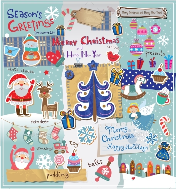 GraphicRiver Christmas Scrapbook Set 9864254 GraphicRiver Christmas Scrapbook Set 9864254