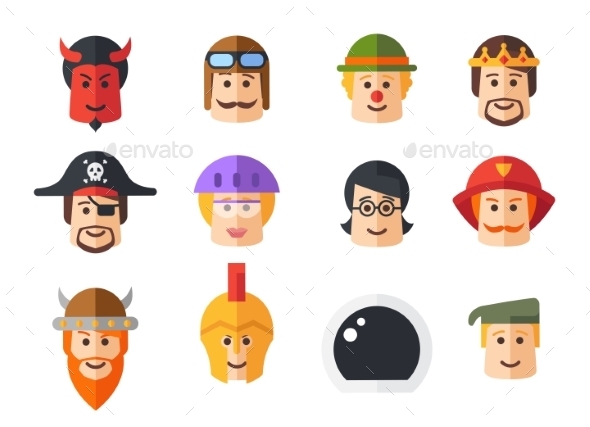 GraphicRiver Set of Avatars Icons 9864804 GraphicRiver Set of Avatars Icons 9864804
