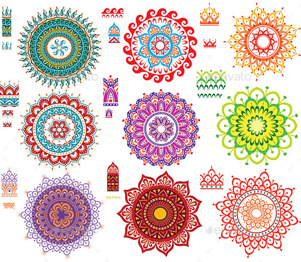 GraphicRiver Round Ornament Pattern with Pattern Brash 9864877 GraphicRiver Round Ornament Pattern with Pattern Brash 9864877
