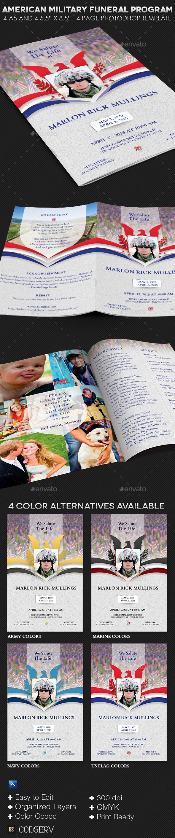 American Military Funeral Program Template American Military Funeral Program Template