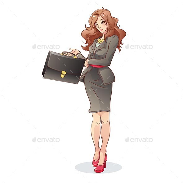 GraphicRiver Secretary with Office Bag 9865293 GraphicRiver Secretary with Office Bag 9865293
