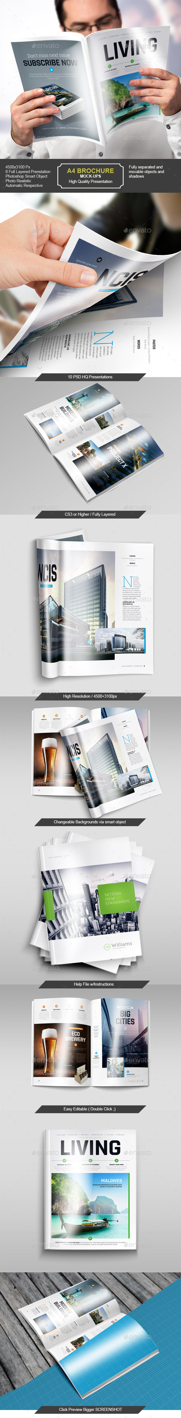 GraphicRiver A4 Brochure Magazine Mock-Up Set 9865452 GraphicRiver A4 Brochure Magazine Mock-Up Set 9865452