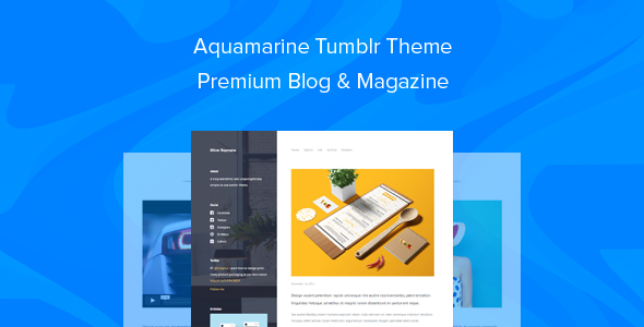 aquamarine tumblr theme premium blog & magazine 