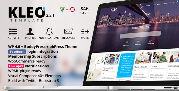 KLEO - Sonraki seviye Premium WordPress Tema - BuddyPress WordPress