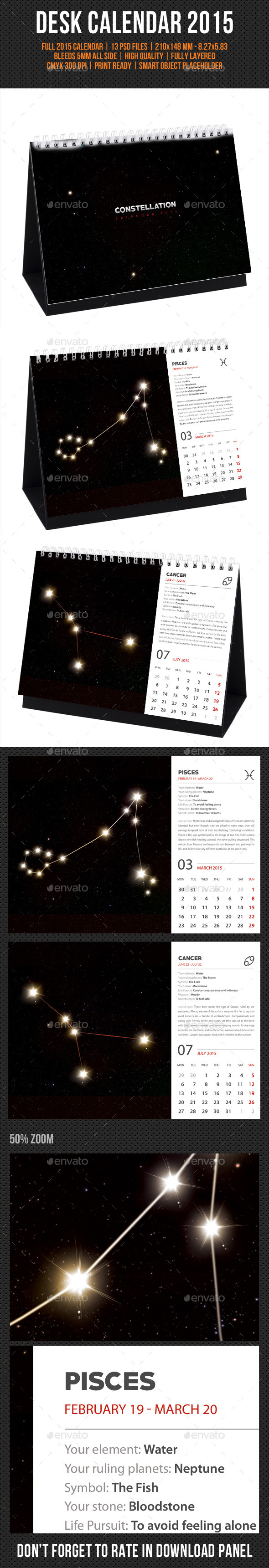 GraphicRiver Constellation Desk Calendar 2015 9866596 GraphicRiver Constellation Desk Calendar 2015 9866596