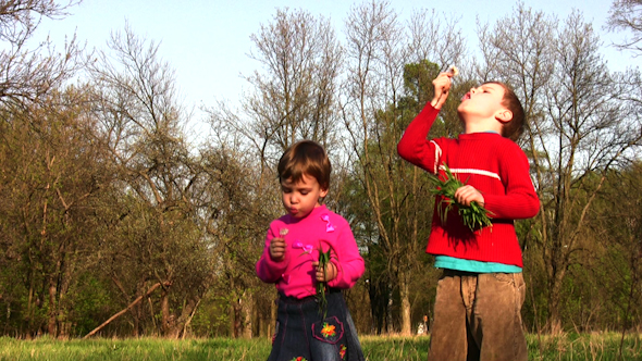 Children With Dandelion Children With Dandelion