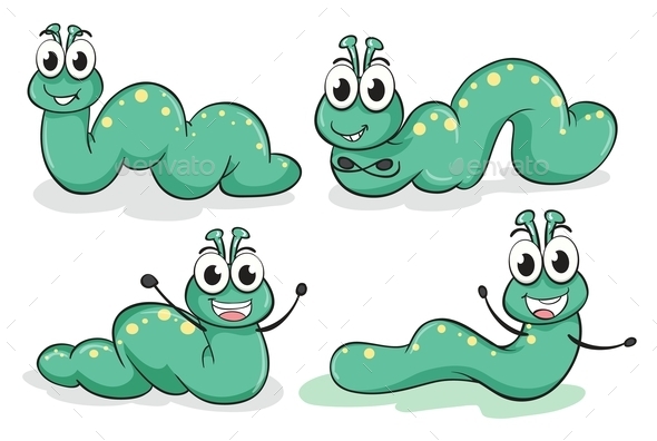 GraphicRiver Four Caterpillars 9868714 GraphicRiver Four Caterpillars 9868714