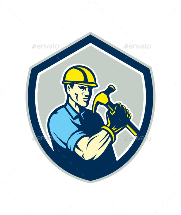 GraphicRiver Builder Carpenter Holding Hammer Shield 9868785 GraphicRiver Builder Carpenter Holding Hammer Shield 9868785
