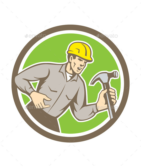 GraphicRiver Builder Carpenter Holding Hammer Circle 9868793 GraphicRiver Builder Carpenter Holding Hammer Circle 9868793