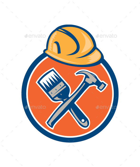 GraphicRiver Builder Painter Carpenter Hammer Brush 9868817 GraphicRiver Builder Painter Carpenter Hammer Brush 9868817