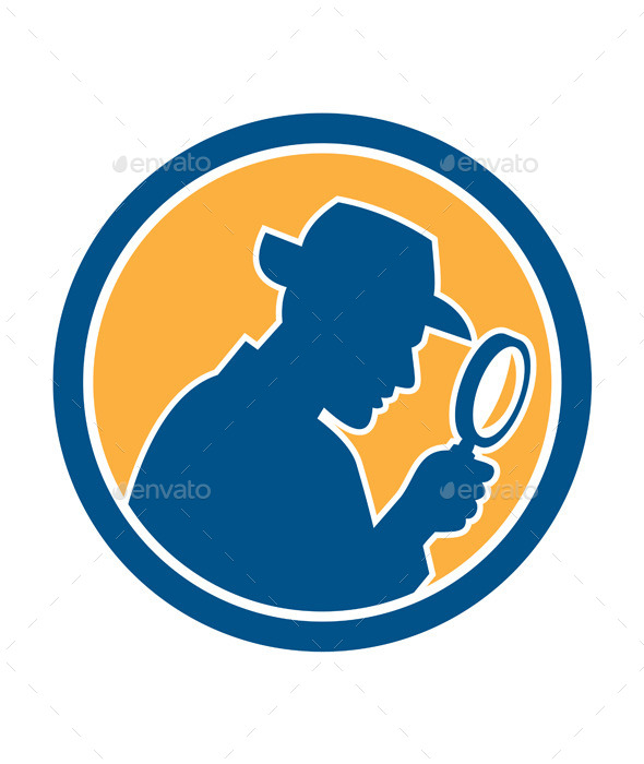 GraphicRiver Detective Holding Magnifying Glass Circle Retro 9868823 GraphicRiver Detective Holding Magnifying Glass Circle Retro 9868823
