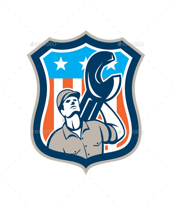 GraphicRiver Mechanic Spanner Wrench Looking Up Stars Retro 9868848 GraphicRiver Mechanic Spanner Wrench Looking Up Stars Retro 9868848