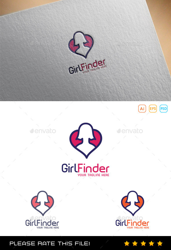 GraphicRiver Girl Heart Logo 9709570 GraphicRiver Girl Heart Logo 9709570