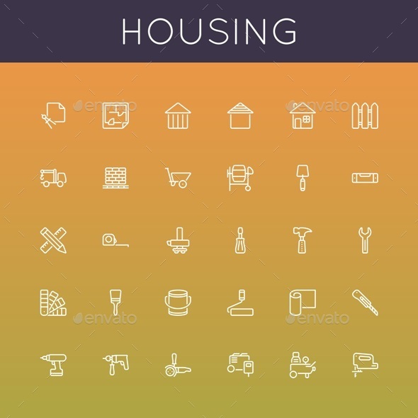 GraphicRiver Vector Housing Line Icons 9869590 GraphicRiver Vector Housing Line Icons 9869590