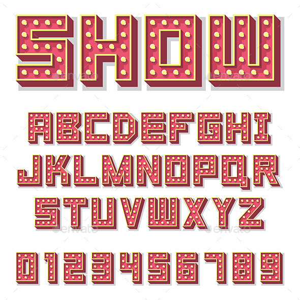 GraphicRiver Alphabet with Show Lamps 9870257 GraphicRiver Alphabet with Show Lamps 9870257