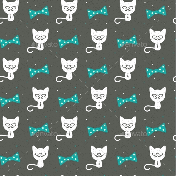 GraphicRiver Cat with Bow Pattern 9870776 GraphicRiver Cat with Bow Pattern 9870776