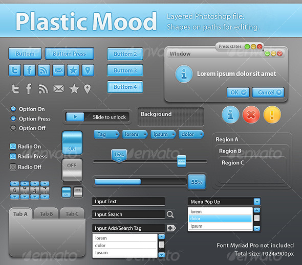 Plastic Mood Components for App Interface Plastic Mood Components for App Interface