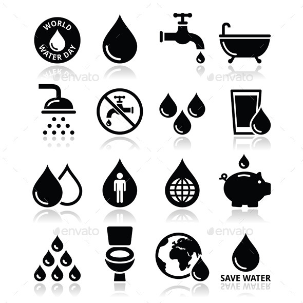 GraphicRiver World Water Day Icons 9871568 GraphicRiver World Water Day Icons 9871568