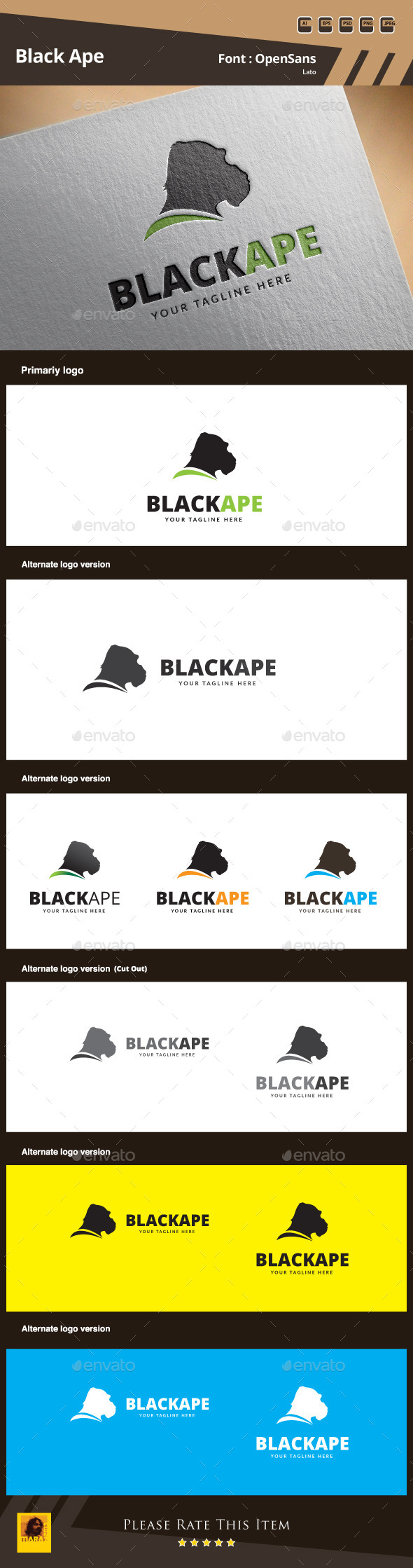 GraphicRiver Black Ape Logo Template 9871879 GraphicRiver Black Ape Logo Template 9871879