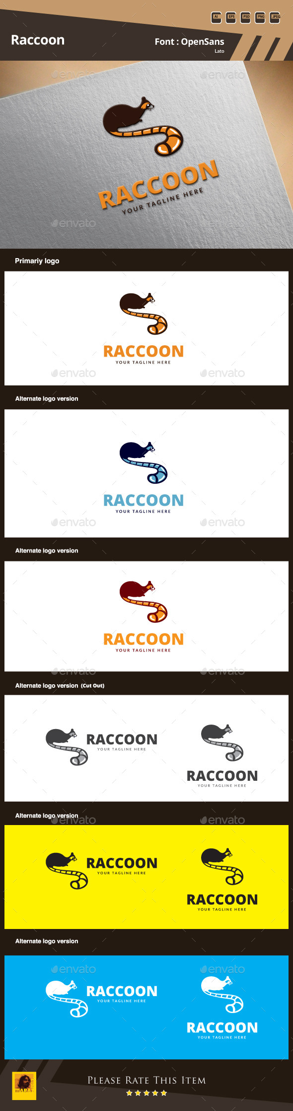 Raccoon Logo Template Raccoon Logo Template