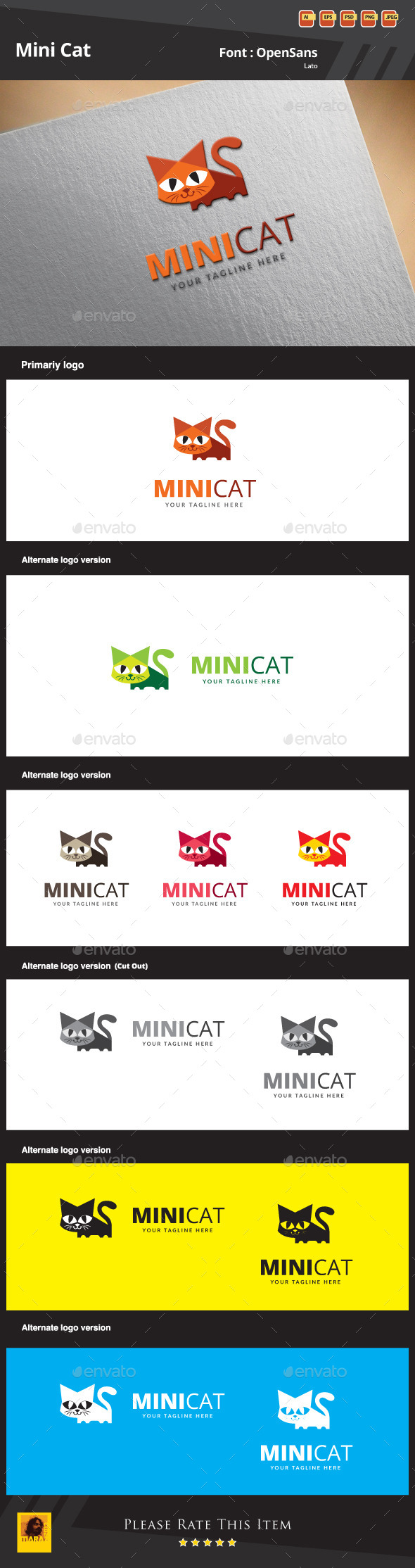 GraphicRiver Mini Cat Logo Template 9872543 GraphicRiver Mini Cat Logo Template 9872543
