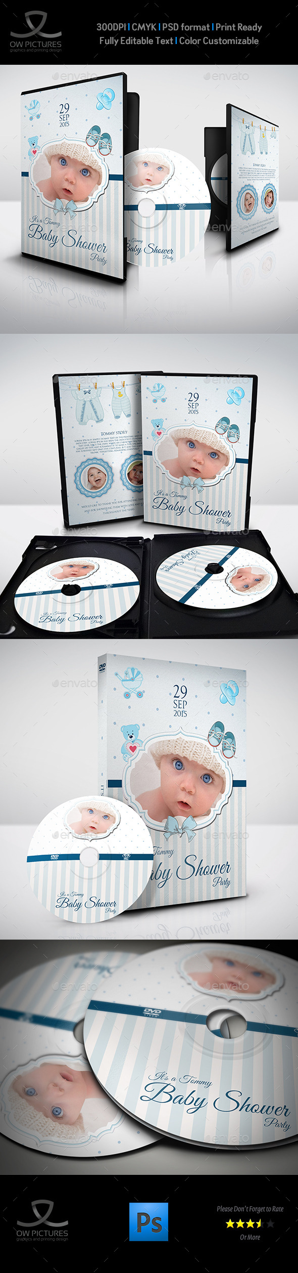 Baby Shower Wedding DVD Template (CD & DVD Artwork)