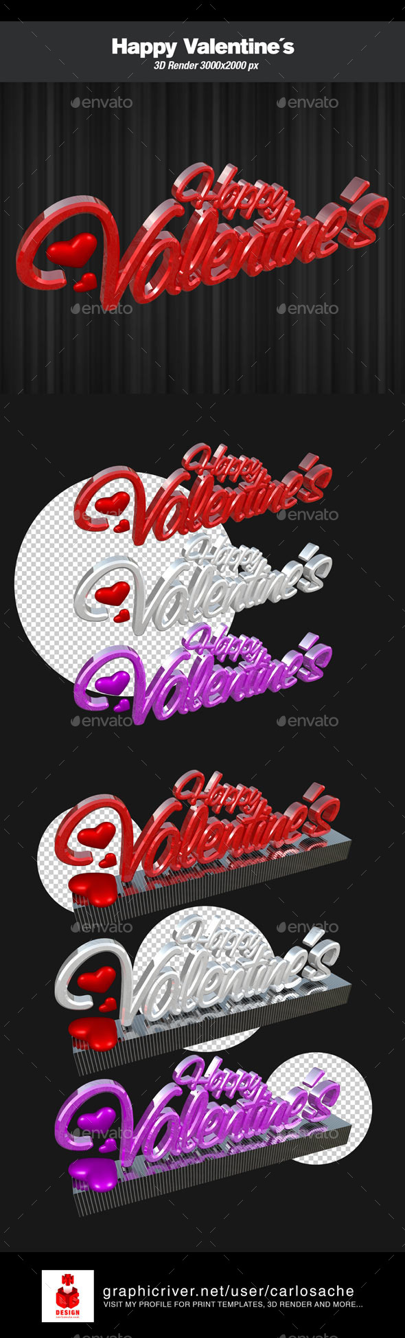 GraphicRiver Happy Valentine's 3D Render Text 9873936 GraphicRiver Happy Valentine's 3D Render Text 9873936