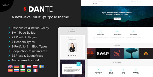 Dante - Responsive Multi-Purpose WordPress Theme - Corporate WordPress